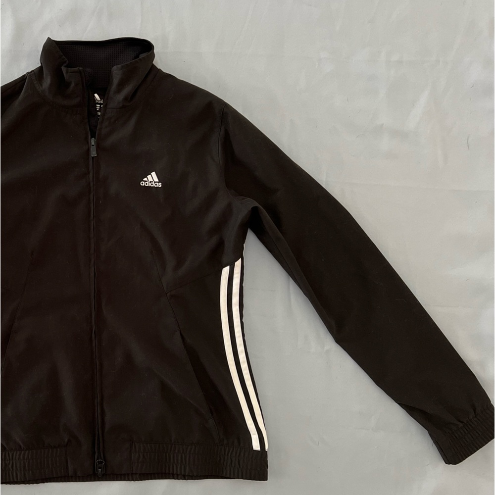 ADIDAS women’s double zip black performance jacket | MEDIUM